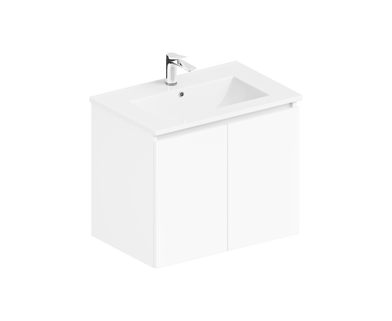 Тумба для ванной ЗОВ Монови, с раковиной, подвесная, Белая 60