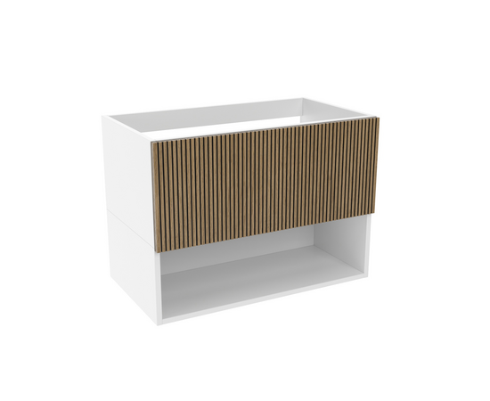 Тумба для ванной комнаты ЗОВ Кито-2, под столешницу, Белый/Тростник 90 Тумба для ванной комнаты ЗОВ Кито-2, под столешницу, Белый/Тростник 90