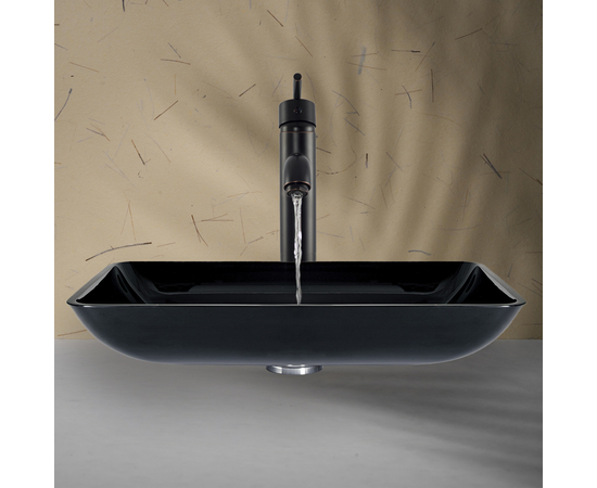 Раковина в ванную Oliveeka TY055SB на столешницу 560-360 черная - Изображение 4