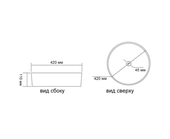 Раковина в ванную Oliveeka TY333MBV на столешницу 420-420 черная - Изображение 6