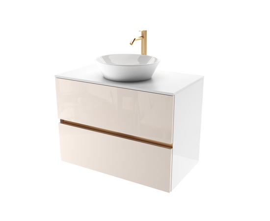 Тумба для ванной комнаты ЗОВ Лира, белая столешница, Тальк 80 Тумба для ванной комнаты ЗОВ Лира, белая столешница, Тальк 80