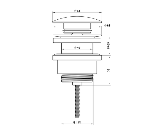 Basin valve SS07, brushed gun metal Basin valve SS07, brushed gun metal