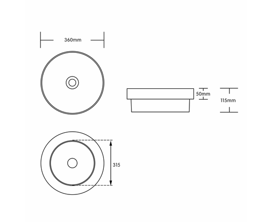 Раковина накладная Oliveeka 7044С полувстраиваемая белая - Изображение 3