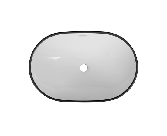 Раковина в ванную Oliveeka 6002-008 полувстраиваемая 600-400 черный ободок - Изображение 2