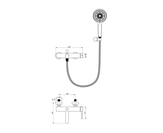 Bath mixer 639017, brushed gun metal - Image 2
