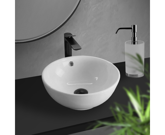 Раковина накладная Oliveeka 9002 на столешницу 380-380 белая - Изображение 3