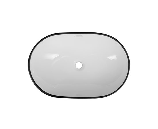 Раковина в ванную Oliveeka 6002-013 полувстраиваемая 600-400 черный ободок - Изображение 2