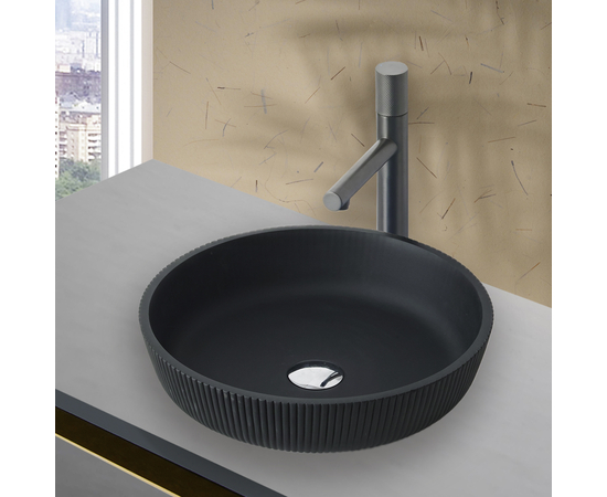 Раковина в ванную Oliveeka TY333MBV на столешницу 420-420 черная - Изображение 4