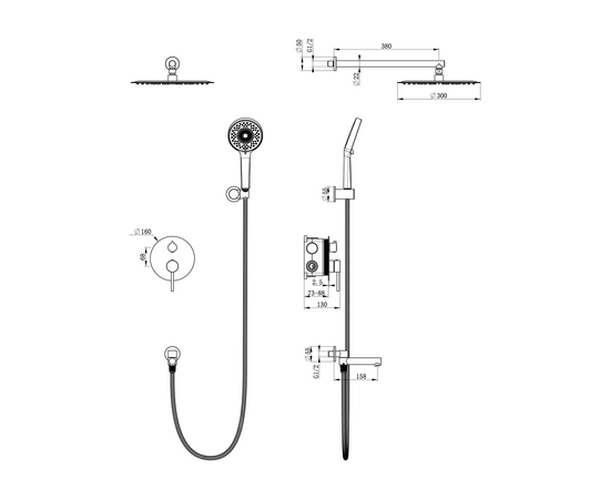 Three ways concealed shower mixer 939017, brushed gun metal - Image 2