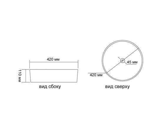 Раковина в ванную Oliveeka TY161MG на столешницу 420-420 черная - Изображение 6