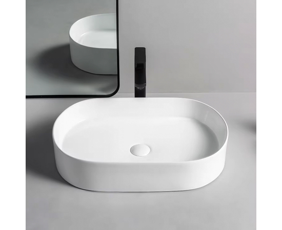 Раковина накладная Oliveeka 9689A на столешницу 600-380 белая