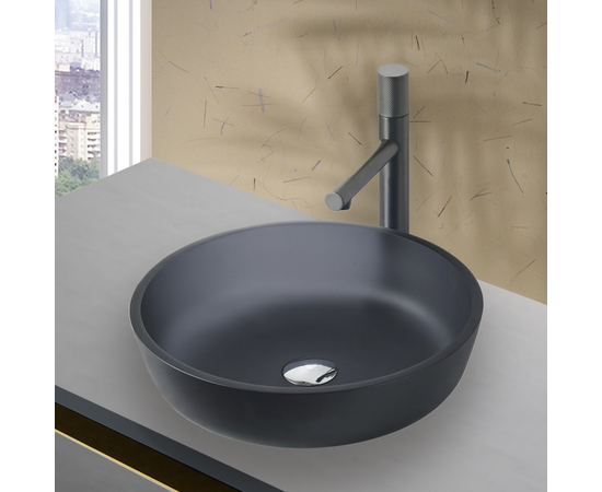 Раковина в ванную Oliveeka TY161MG на столешницу 420-420 черная - Изображение 5
