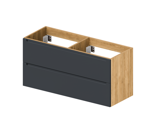 Тумба для ванной комнаты ЗОВ Дион, под раковину, Графит мат/Дуб 120 Тумба для ванной комнаты ЗОВ Дион, под раковину, Графит мат/Дуб 120