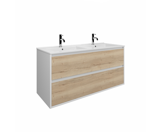 Тумба для ванной комнаты ЗОВ Парма, с раковиной, Белый/Белый галифакс 120 Тумба для ванной комнаты ЗОВ Парма, с раковиной, Белый/Белый галифакс 120