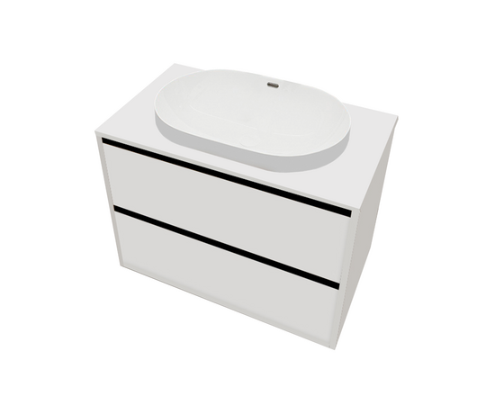 Тумба под раковину Кито K70LW0MWM-LDSPW6002, Белая столешница ЛДСП/Раковина /Белый мат 70 [CLONE]