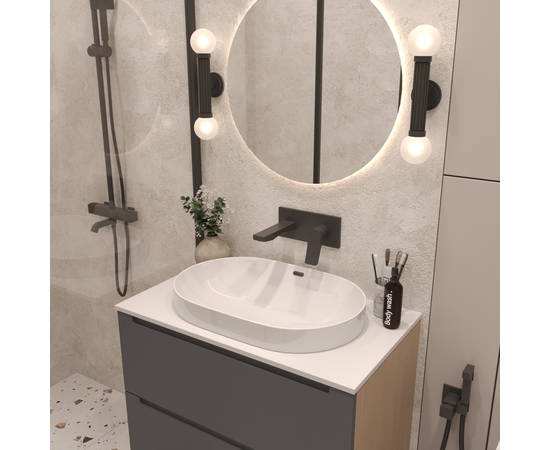 Тумба под раковину Кито K70LW0MWM-LDSPW6002, Белая столешница ЛДСП/Раковина /Белый мат 70 [CLONE] [CLONE] [CLONE] [CLONE] - Image 3