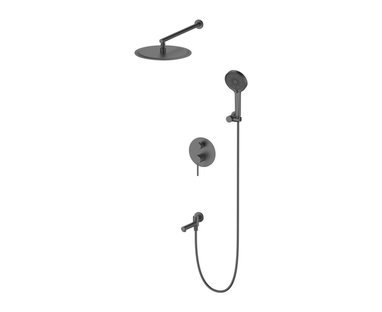 Three ways concealed shower mixer 939017, brushed gun metal