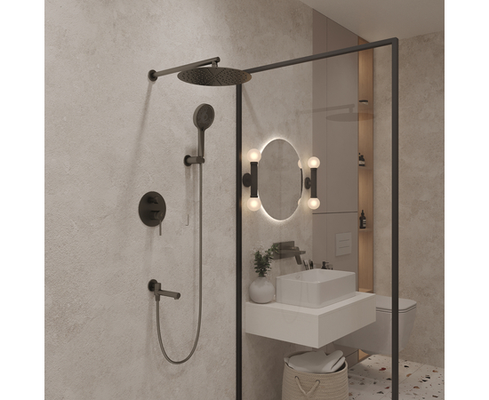 Three ways concealed shower mixer 939017, brushed gun metal