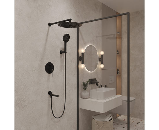 Встраиваемый душевой набор Oliveeka OL-939017-MB, черный матовый