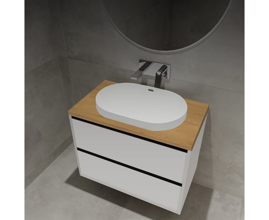 Тумба под раковину Кито K70LW0MWM-LDSPW6002, Белая столешница ЛДСП/Раковина /Белый мат 70 [CLONE] [CLONE] [CLONE]