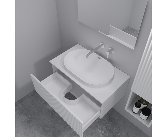 Тумба под раковину Кито K70LW0MWM-LDSPW6002, Белая столешница ЛДСП/Раковина /Белый мат 70 [CLONE] [CLONE] - Image 3