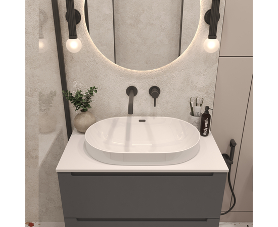 Тумба под раковину Кито K70LW0MWM-LDSPW6002, Белая столешница ЛДСП/Раковина /Белый мат 70 [CLONE] [CLONE] [CLONE] [CLONE] [CLONE] [CLONE] [CLONE] - Image 2