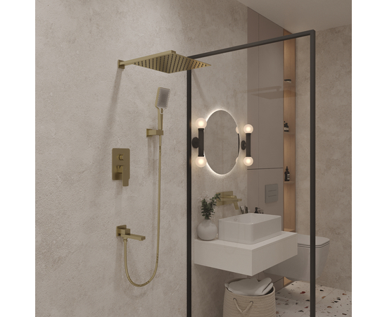 Встраиваемый душевой набор Oliveeka OL-939003-BG, золотой матовый