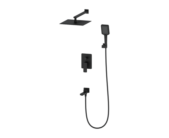 Three ways concealed shower mixer 939003, matte black Three ways concealed shower mixer 939003, matte black