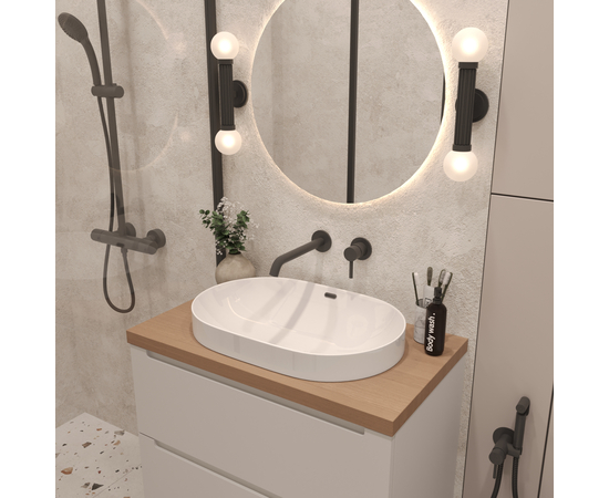 Тумба под раковину Кито K70LW0MWM-LDSPW6002, Белая столешница ЛДСП/Раковина /Белый мат 70 [CLONE] [CLONE] [CLONE] [CLONE] [CLONE] - Image 3