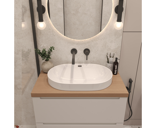 Тумба под раковину Кито K70LW0MWM-LDSPW6002, Белая столешница ЛДСП/Раковина /Белый мат 70 [CLONE] [CLONE] [CLONE] [CLONE] - Image 2