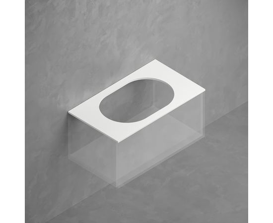 Тумба под раковину Кито K70LW0MWM-LDSPW6002, Белая столешница ЛДСП/Раковина /Белый мат 70 [CLONE] - Image 4