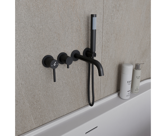 Душевая система для ванны скрытого монтажа Oliveeka OL-889017-MB, черный матовый Душевая система для ванны скрытого монтажа Oliveeka OL-889017-MB, черный матовый
