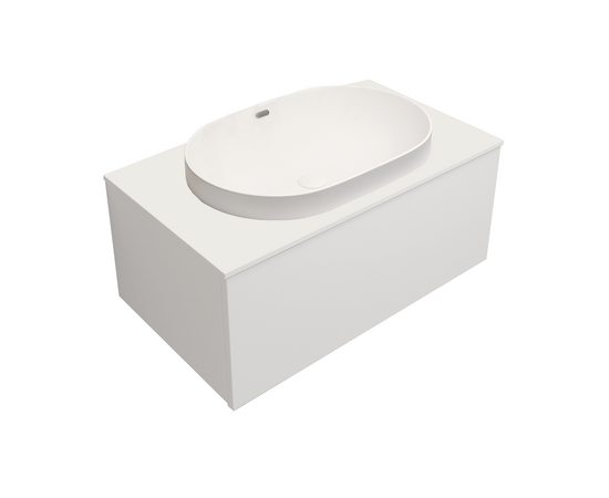 Тумба под раковину Кито K70LW0MWM-LDSPW6002, Белая столешница ЛДСП/Раковина /Белый мат 70 [CLONE]