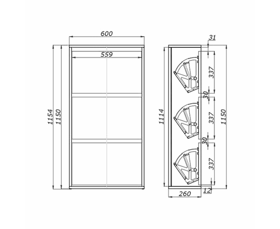 Тумба для обуви Токио SC60WW3S - Изображение 3