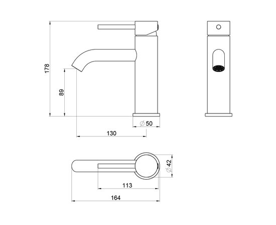 Смеситель для раковины SS Oliveeka OL-962001-BG, золотой матовый - Изображение 2