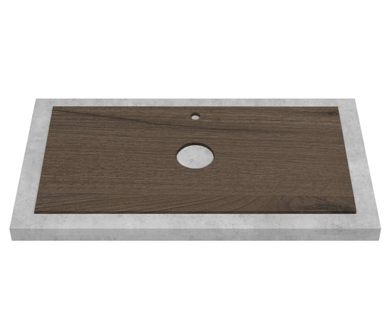 Деталь-крышки стола для мебели (ДСП Дуб Гладстоун) CDSP18TS695458C2 Сепия 695*458 (2 выреза)