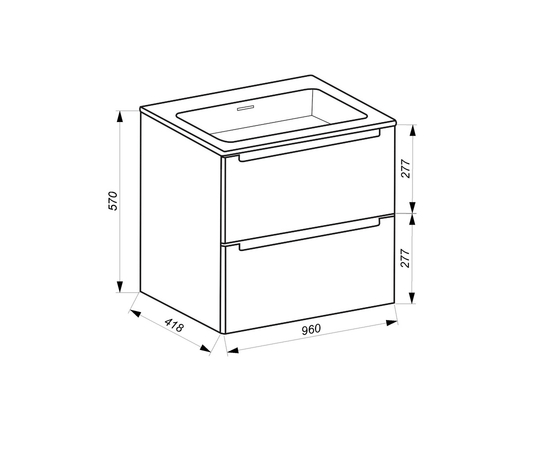 Тумба для ванной комнаты ЗОВ Эридан, под умывальник, Белый глянец/Дуб 100  - Изображение 4
