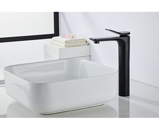 Смеситель для раковины Oliveeka F05HB черный высокий