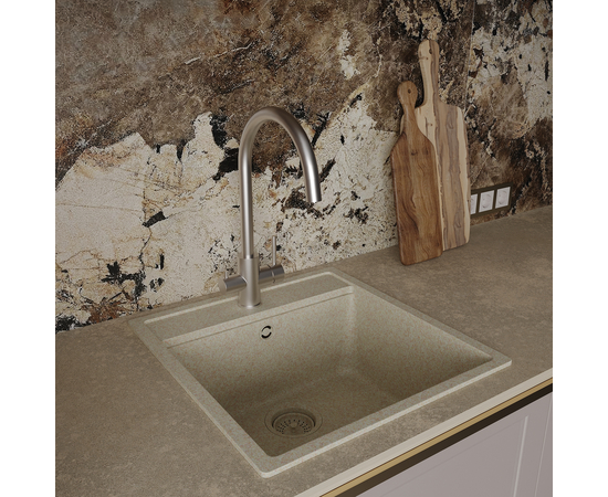 Кухонный смеситель с подключением к фильтру Oliveeka OL-458022-BN, никель матовый