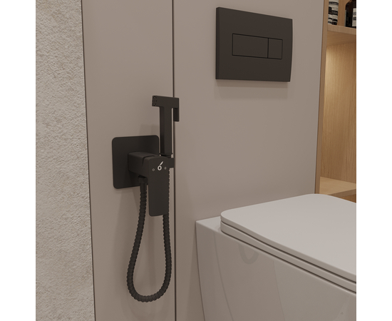 Гигиенический душ со смесителем Oliveeka OL-829003-MB, черный матовый