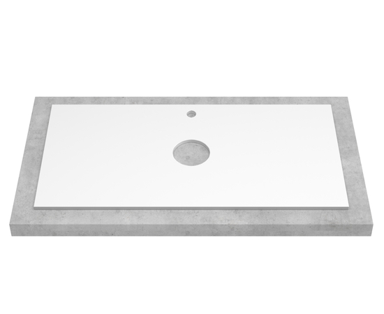 Деталь-крышки стола для мебели (ЛДСП) CLDSP18W595458C2 Белая 595*458 (2 выреза)