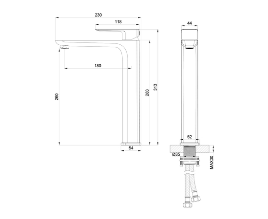 Смеситель для раковины Oliveeka OL-239003-CR, хром - Изображение 2