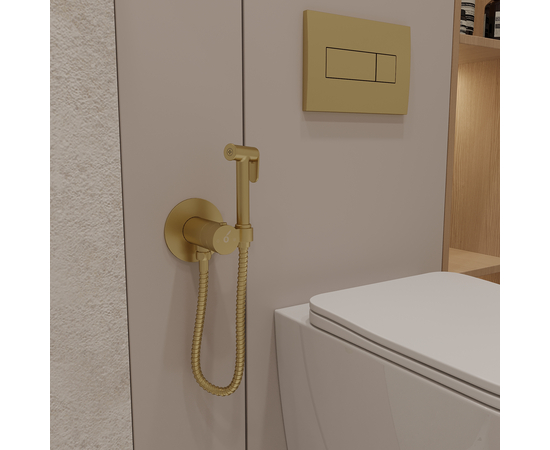 Гигиенический душ с термостатическим смесителем Oliveeka OL-829909-BG, золотой матовый