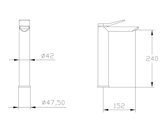 Смеситель для раковины Oliveeka F05HB черный высокий - Изображение 4