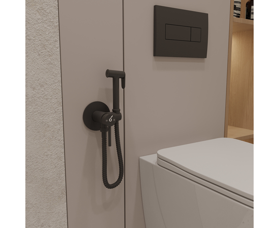 Гигиенический душ со смесителем Oliveeka OL-829002-MB, черный матовый