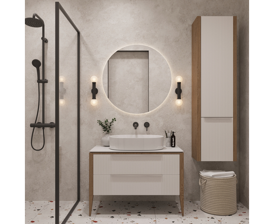 Тумба со столешницей Валенсия 100, Камень / Столешница компакт-плита, Белая - Изображение 5