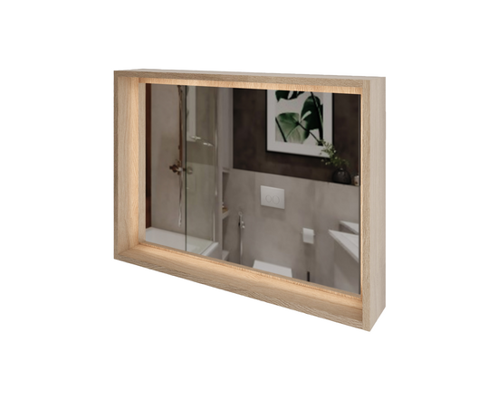 Полка с зеркалом Парма, Дуб 120