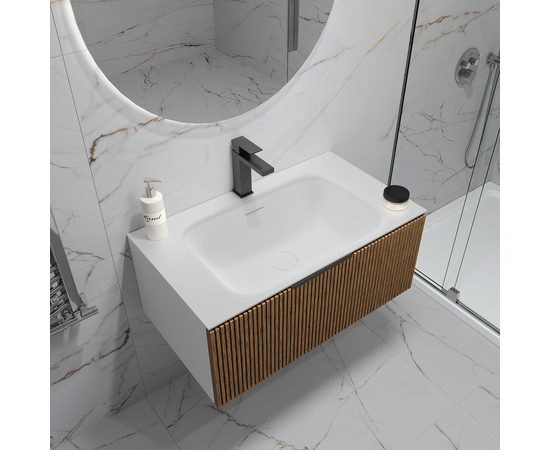 Раковина из авиаля Oliveeka M115W70 белый мат - Изображение 7