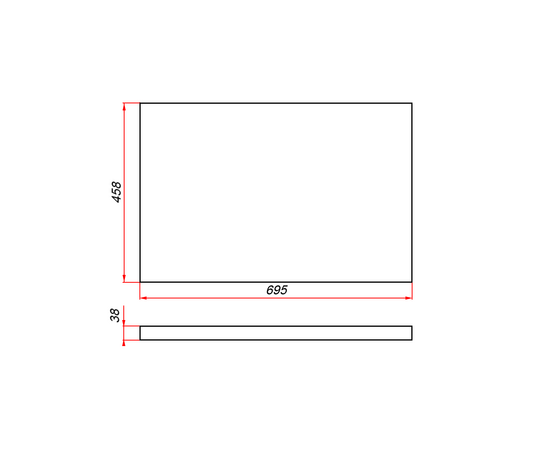 Столешница пластик HPL 38 Туя, 695х458 мм