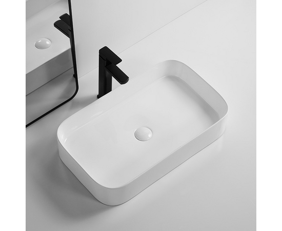 Раковина накладная Oliveeka 9690A на столешницу 560-380 белая - Изображение 3